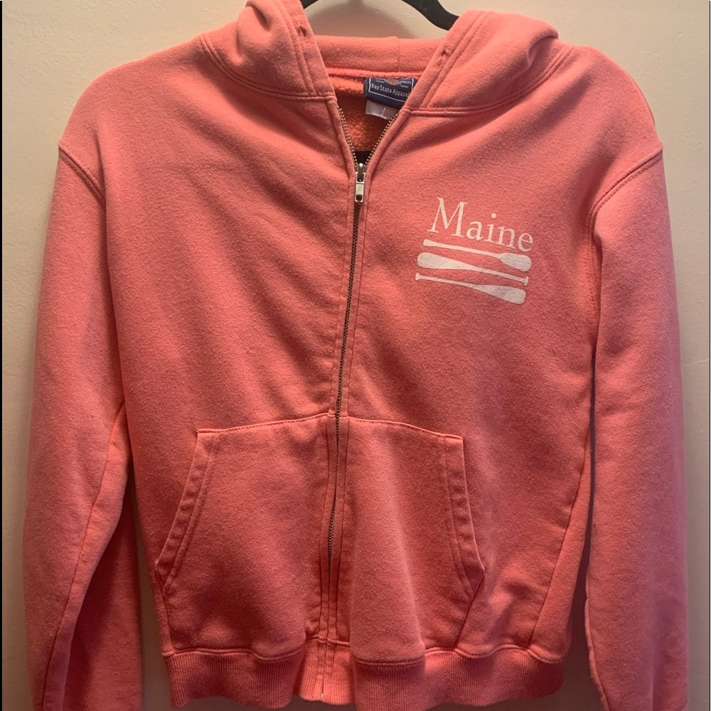 Kids Maine pink zip up hoodie